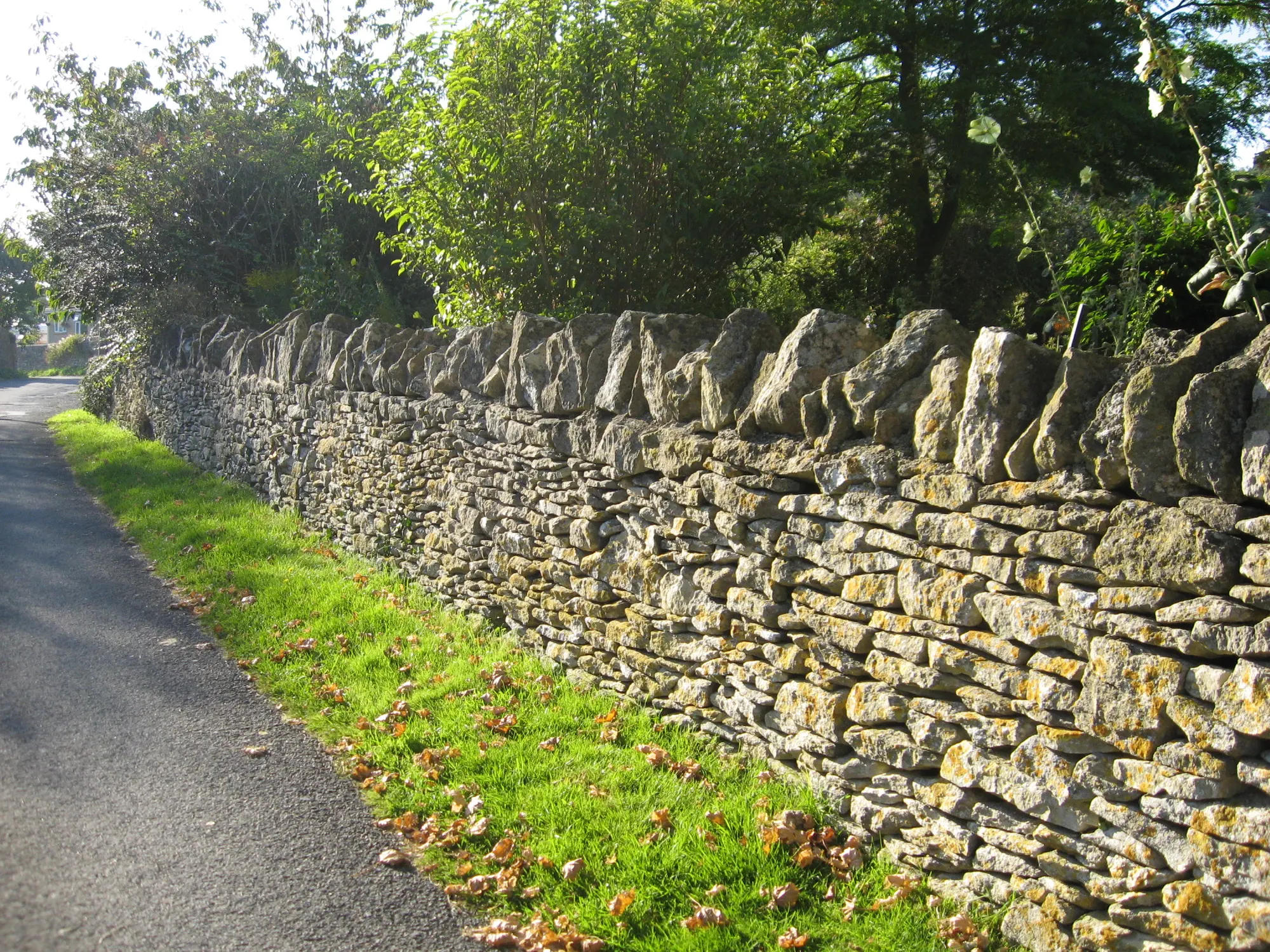 Traditional dry-stone wall built without mortar