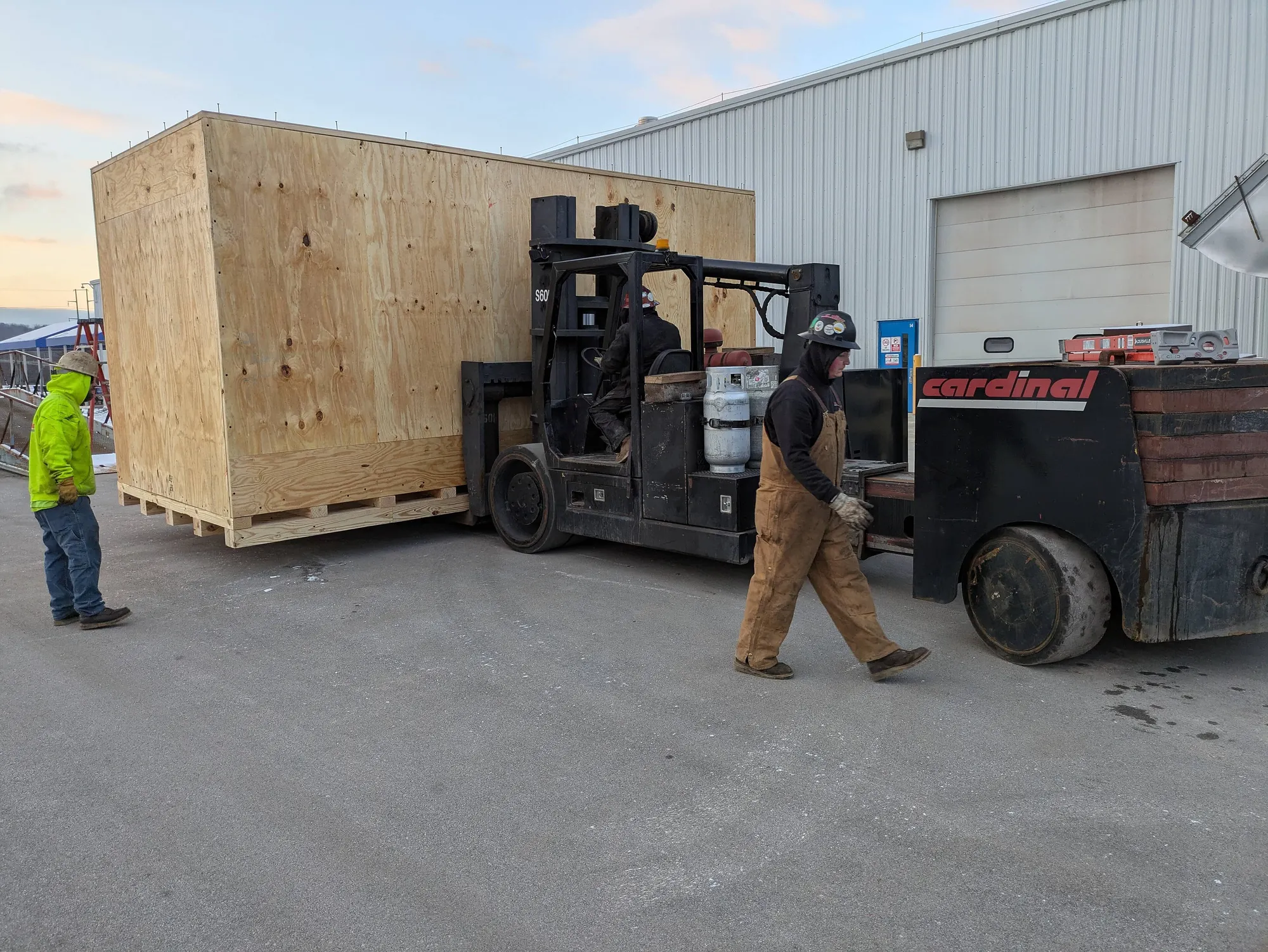 Wooden industrial shipping crate