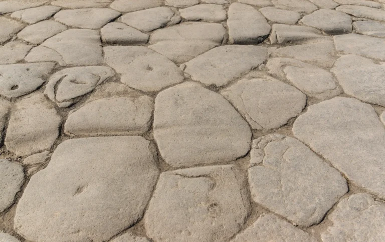 Natural stone cobblestone street paving