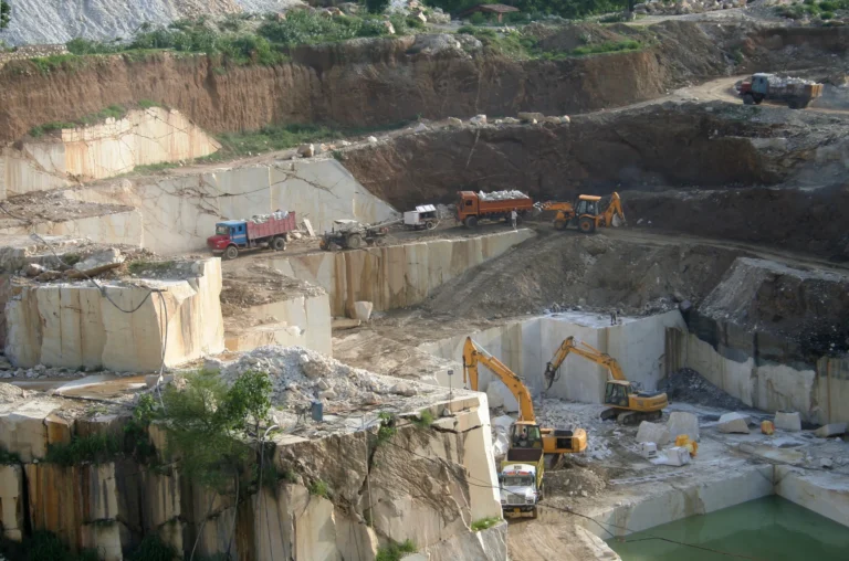 Marble quarry near Jaipur in Rajasthan, India