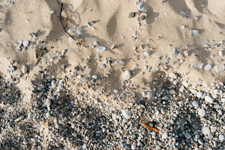 Smooth natural stone pebbles